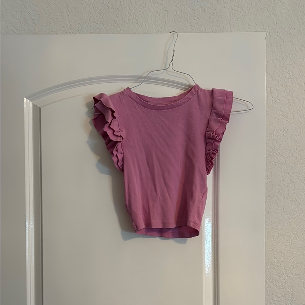 Zara Mauve Ribbed Top